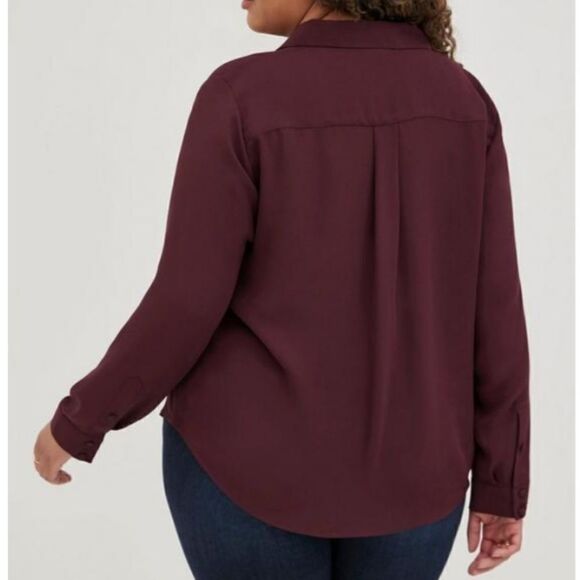 Torrid Madison georgette button-up long sleeve shirt, 4 - Picture 4 of 13